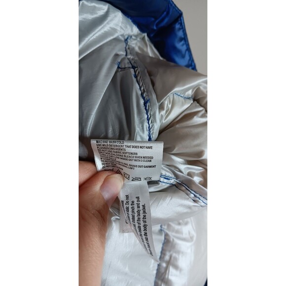 Calvin Klein Packable Lightweight Down Jacket Colbalt Blue Sz XXL Hooded Unisex - Picture 5 of 6